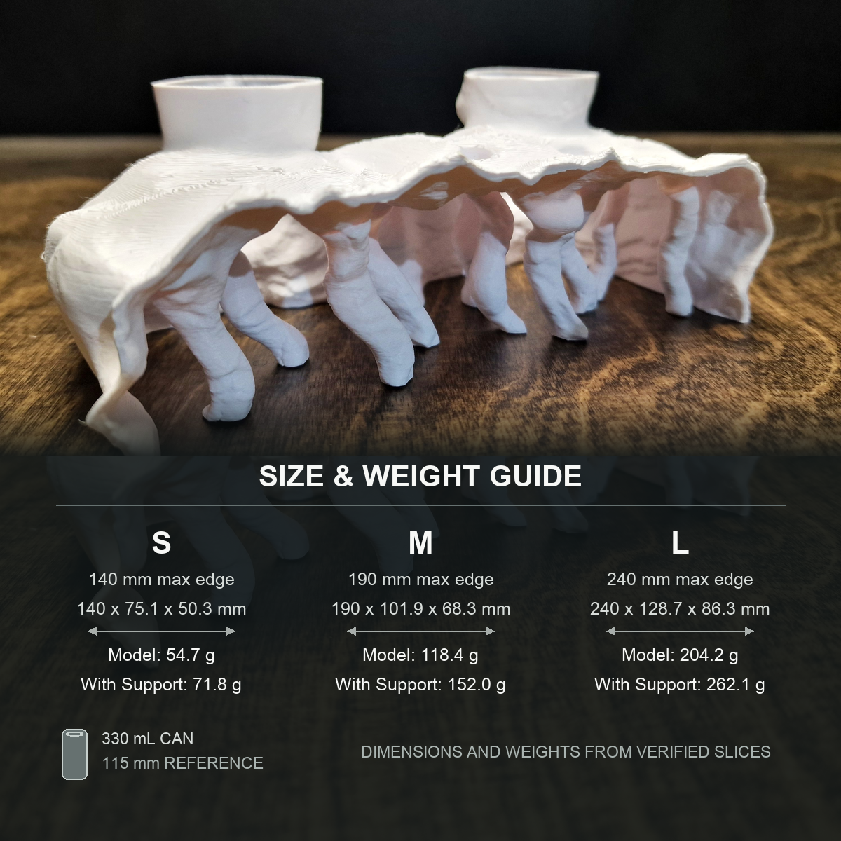 Coral Chamber size and weight guide