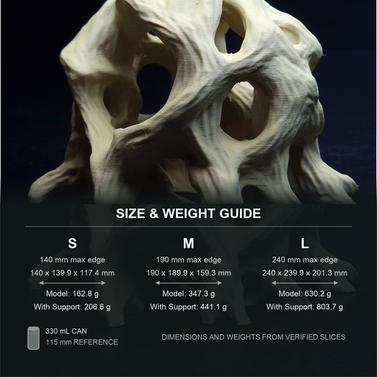 Cave 11 Aquarium Cave & Aquascape Decor size and weight guide