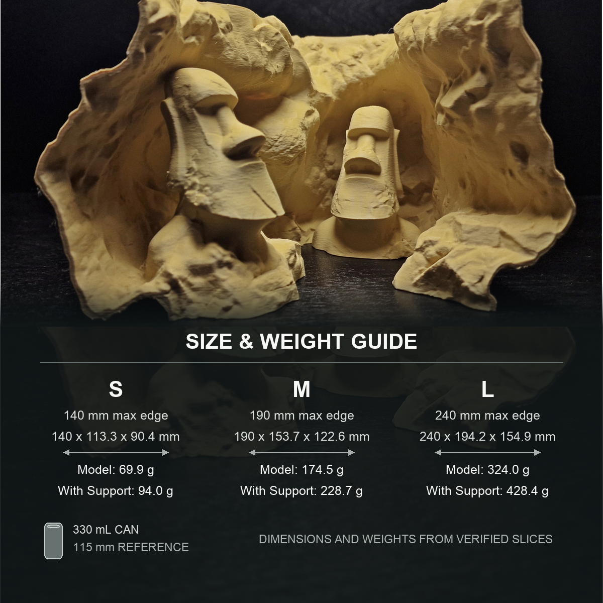 Cave 27 Aquarium Cave & Aquascape Decor size and weight guide