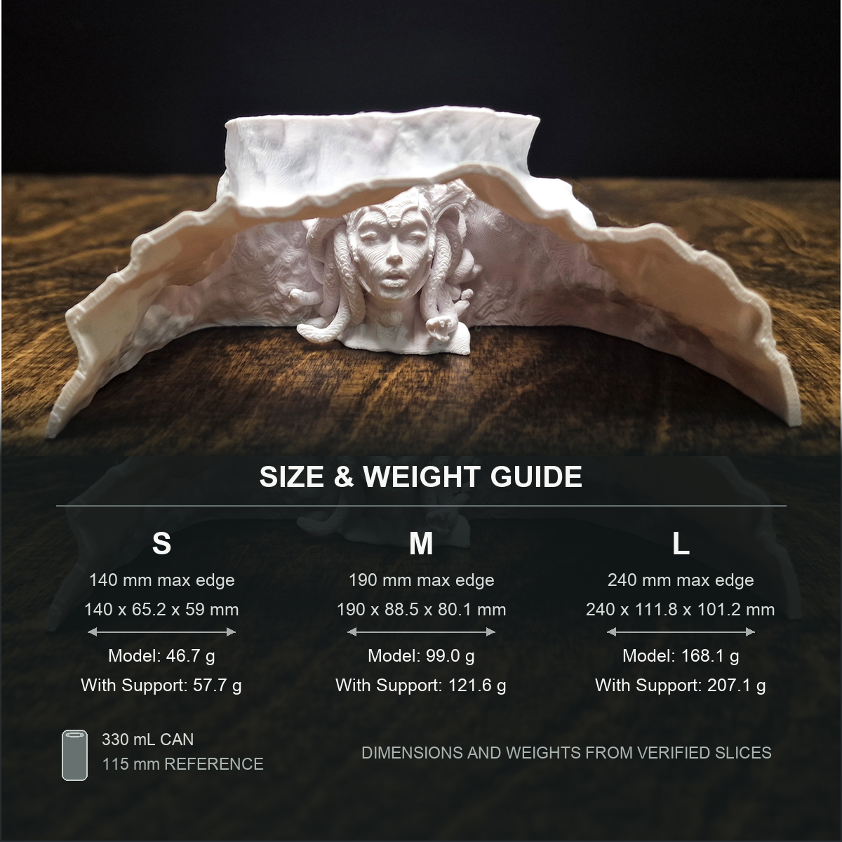 Medusa's Lair Aquarium Cave & Aquascape Decor size and weight guide