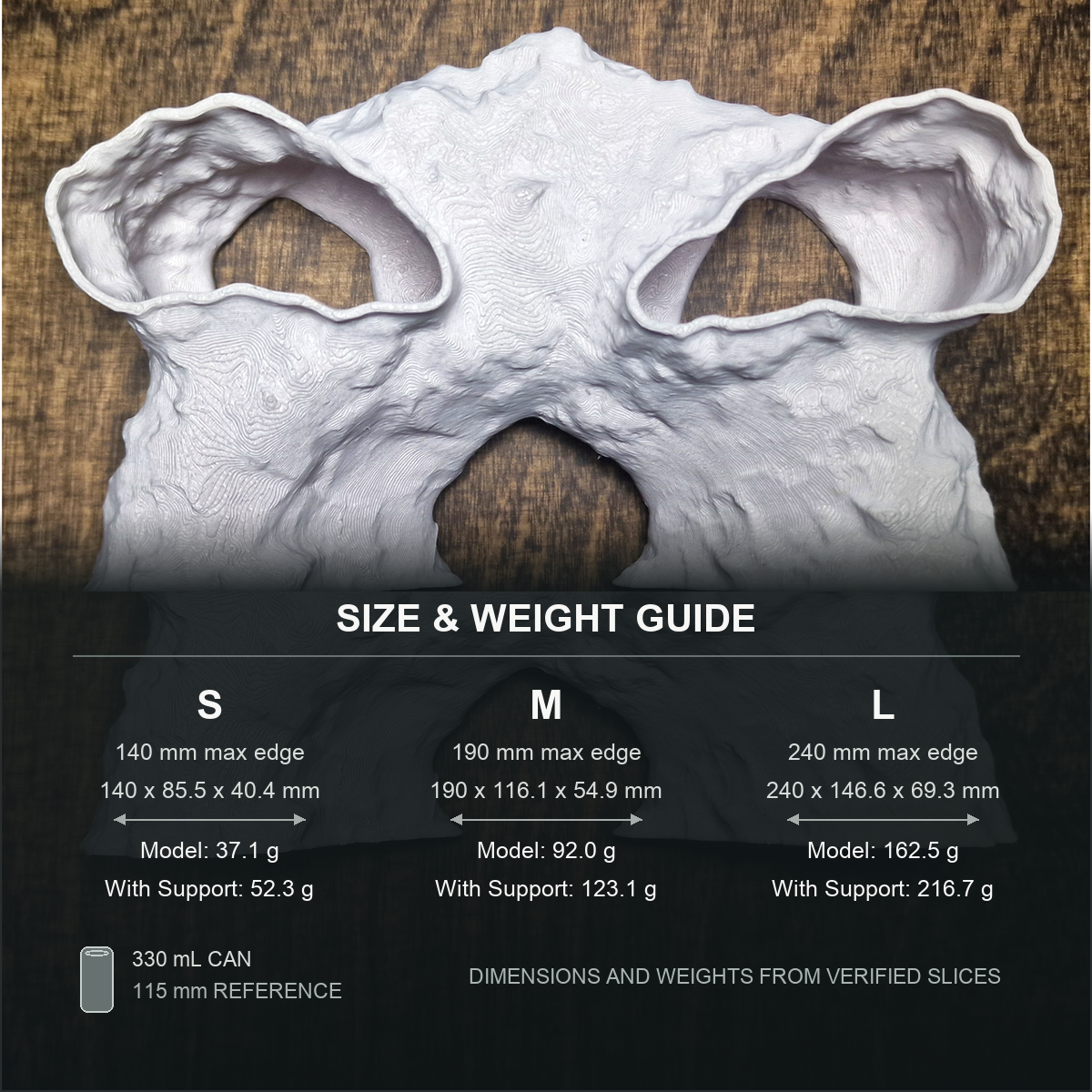 Ocean Eyes Aquarium Cave & Aquascape Decor size and weight guide