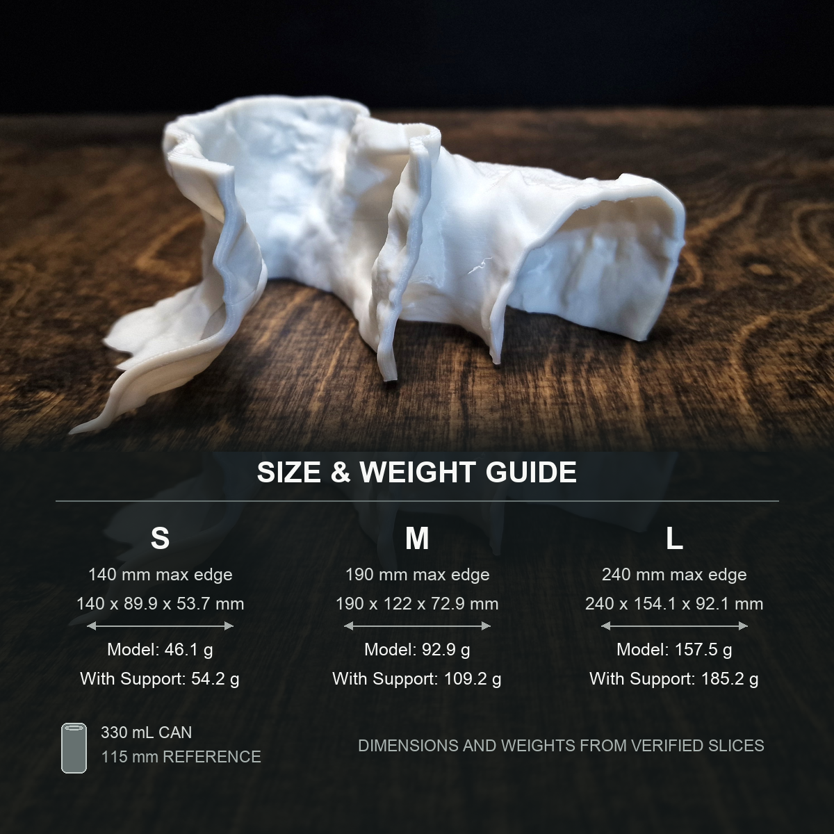 ReefSand size and weight guide