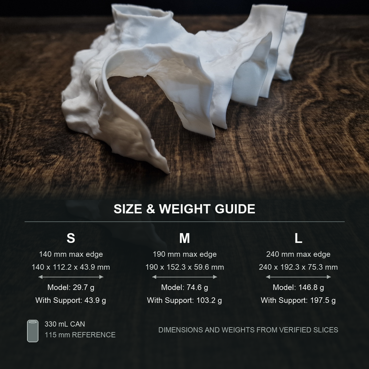 SaltDune size and weight guide