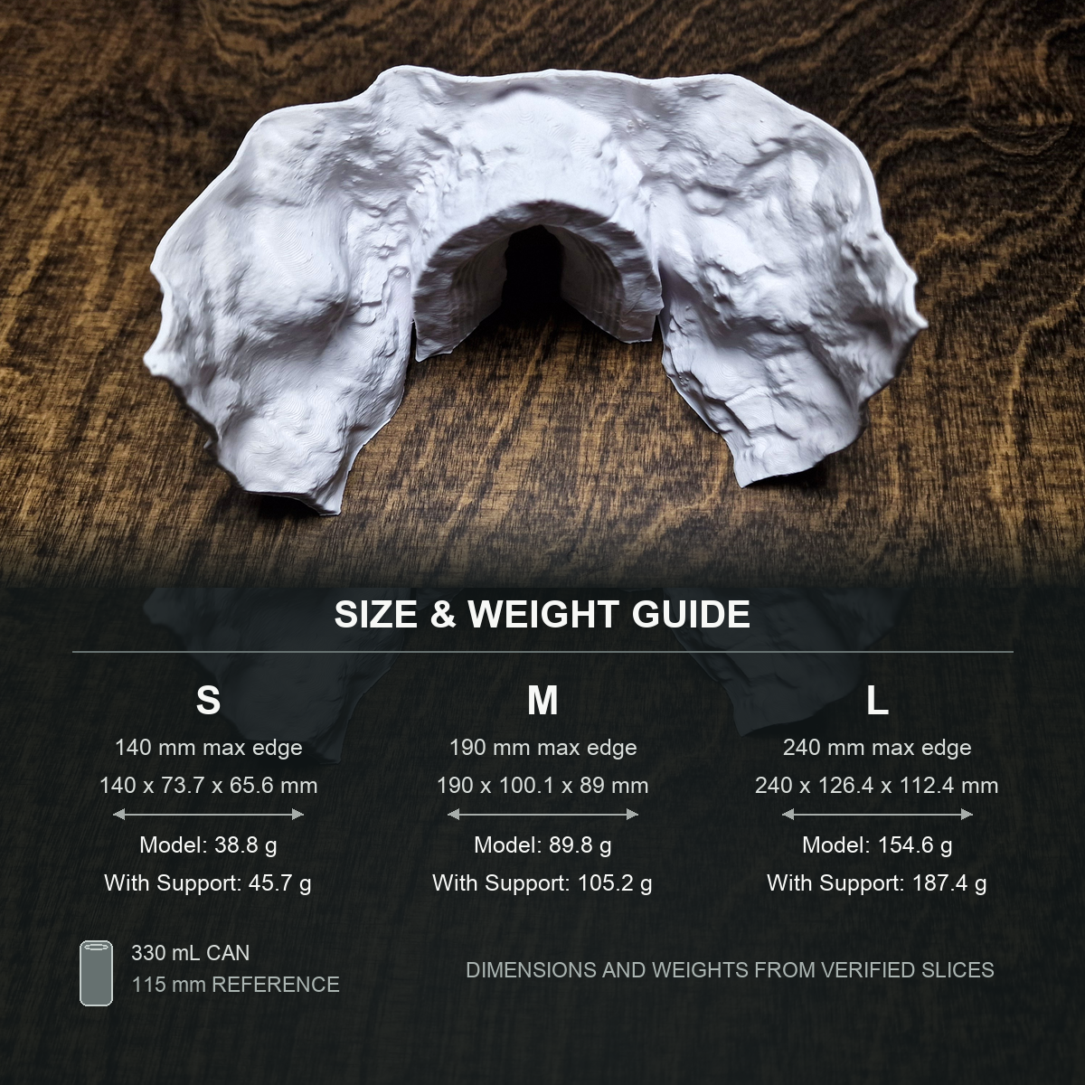 CryptaFlow Aquarium Cave — size weight guide