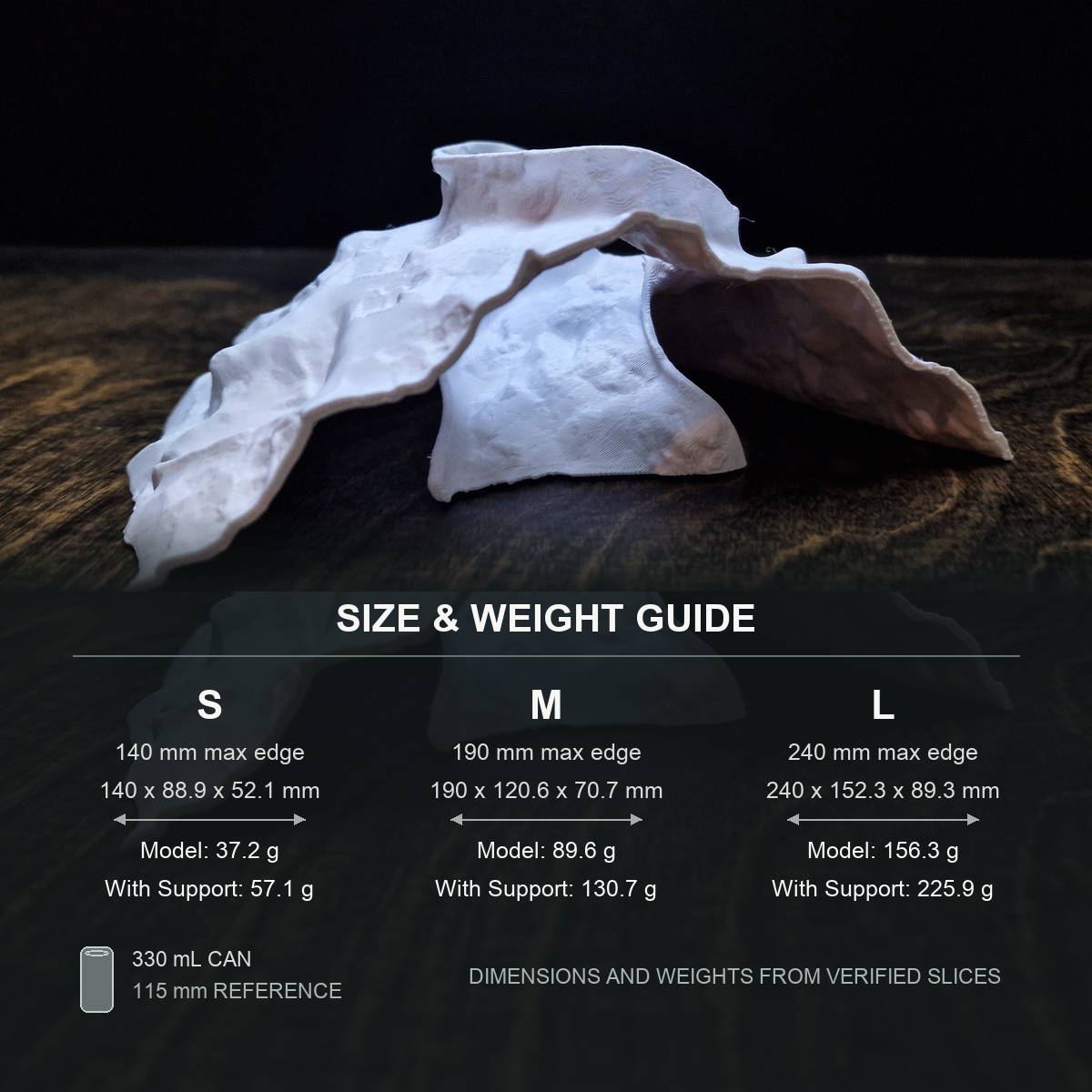 Ocean Vault Aquarium Cave — size weight guide