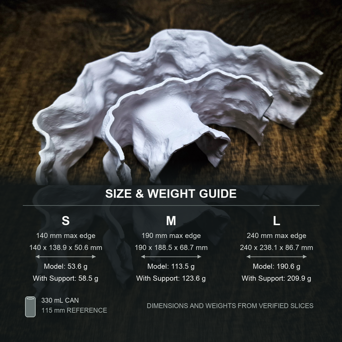 Reef Canyon size and weight guide