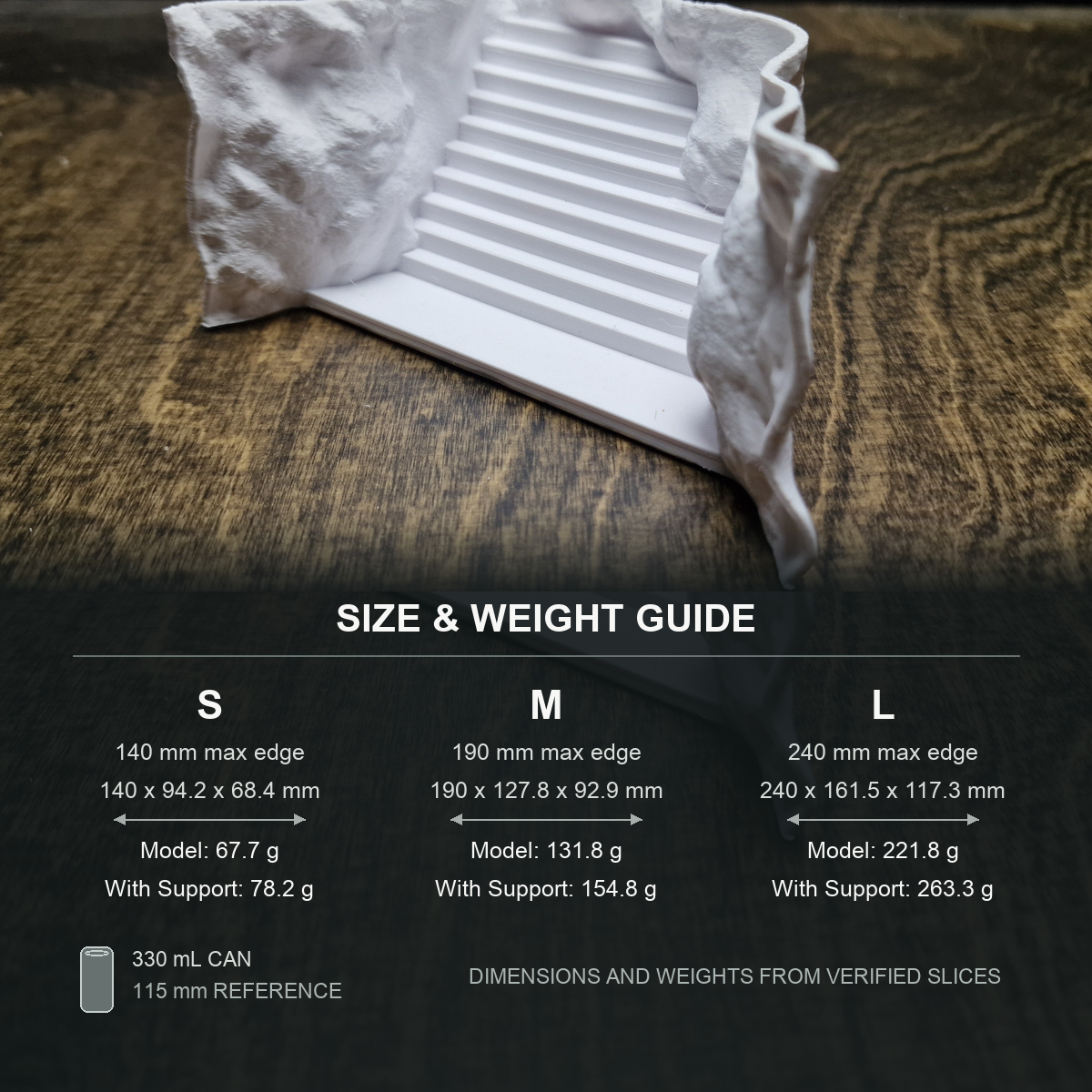 Seaside Stairway size and weight guide