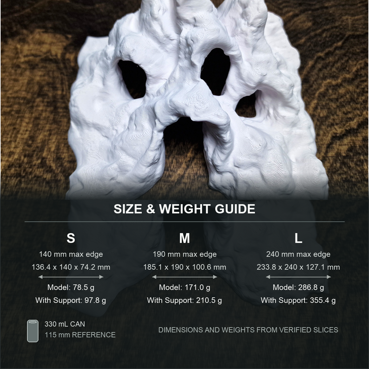 Hadals Rise Aquarium Cave & Aquascape Decor size and weight guide