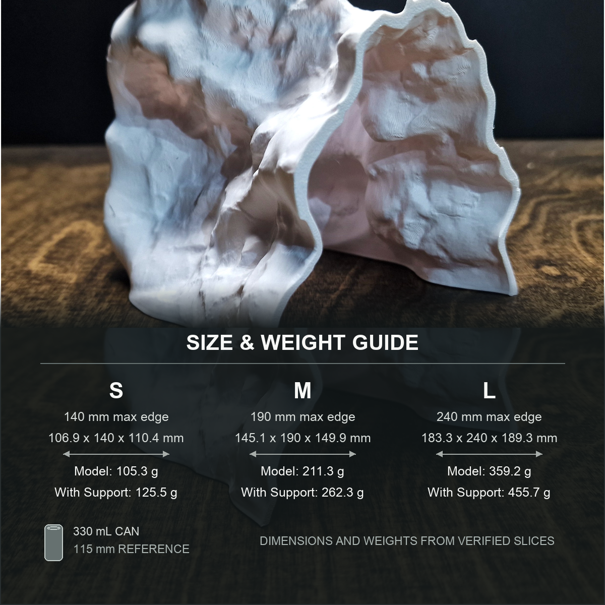Rift Channel Aquarium Cave & Aquascape Decor size and weight guide