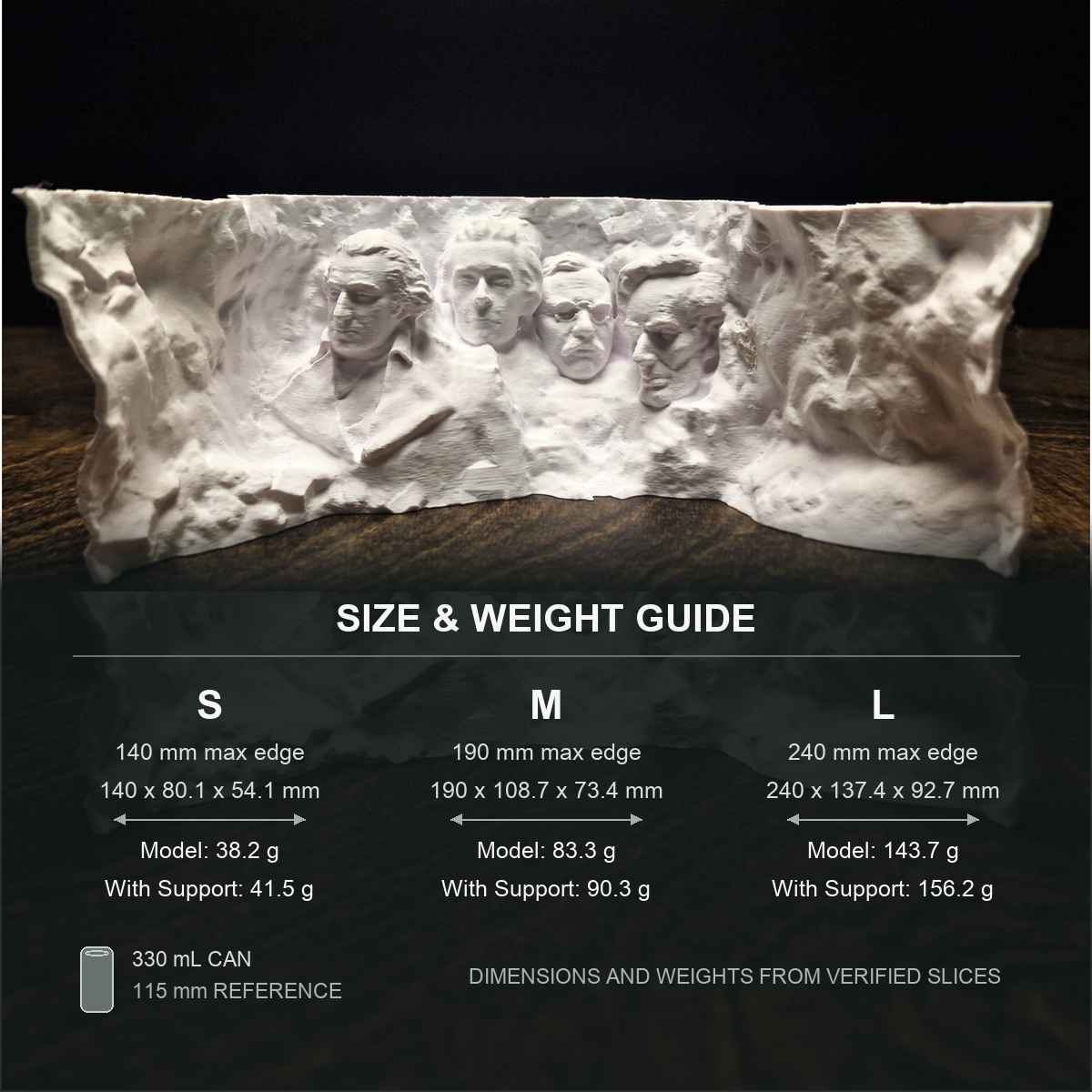 Rushmore Hollow Aquarium Cave & Aquascape Decor size and weight guide