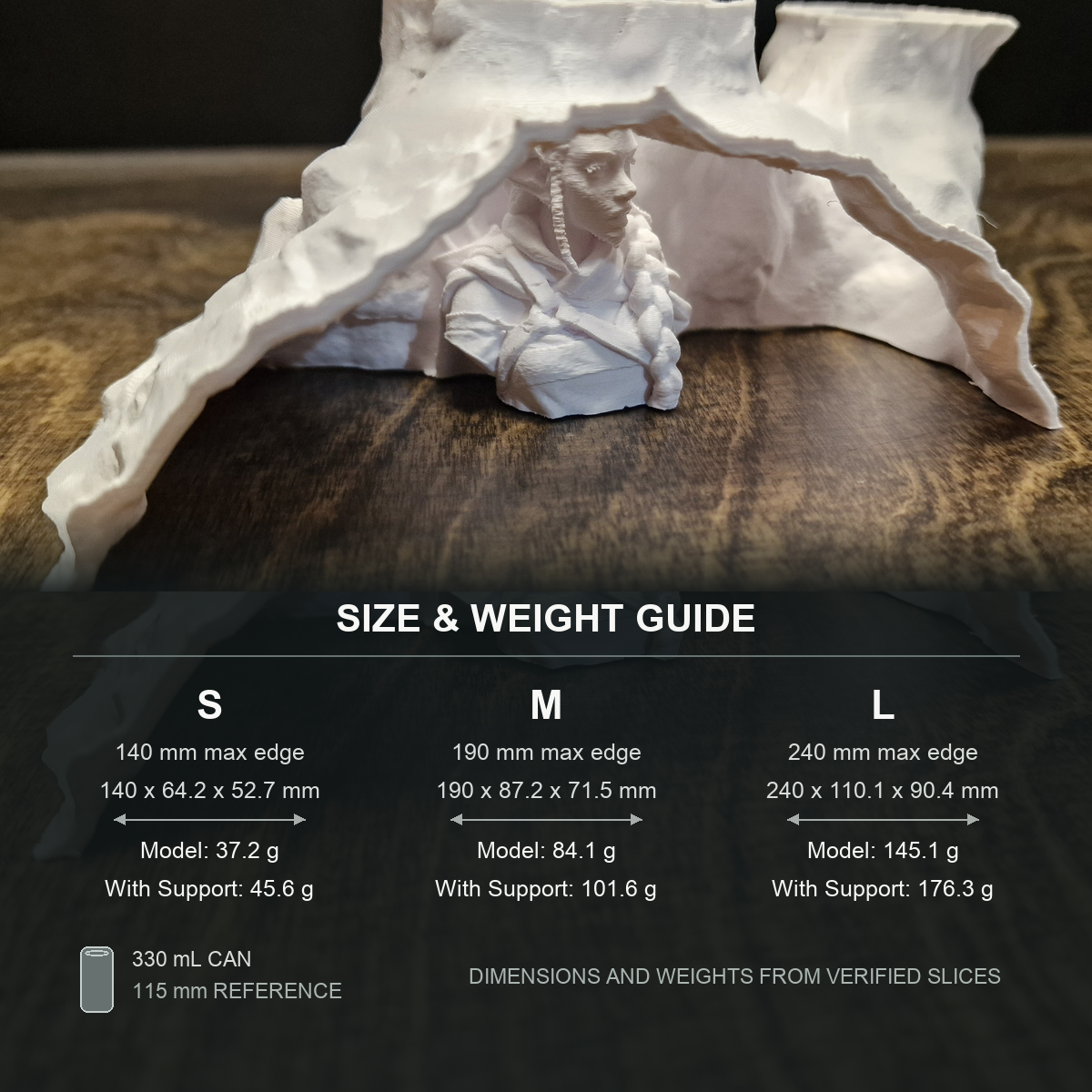 Elf Hunter Aquarium Cave — size weight guide