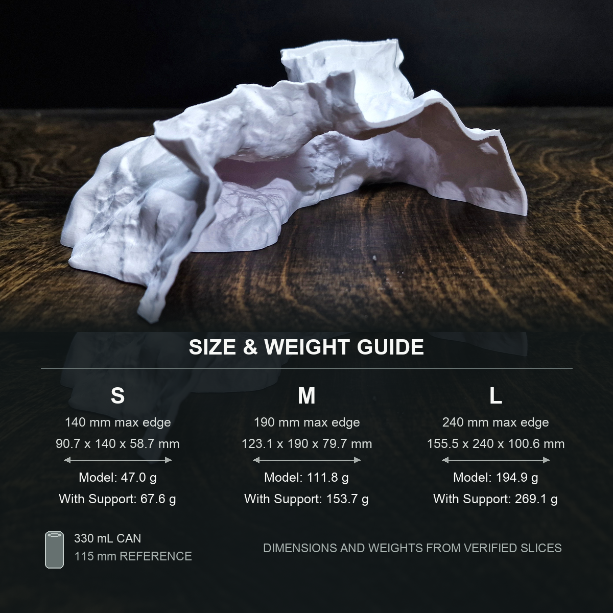 HydraNest Aquarium Cave — size weight guide