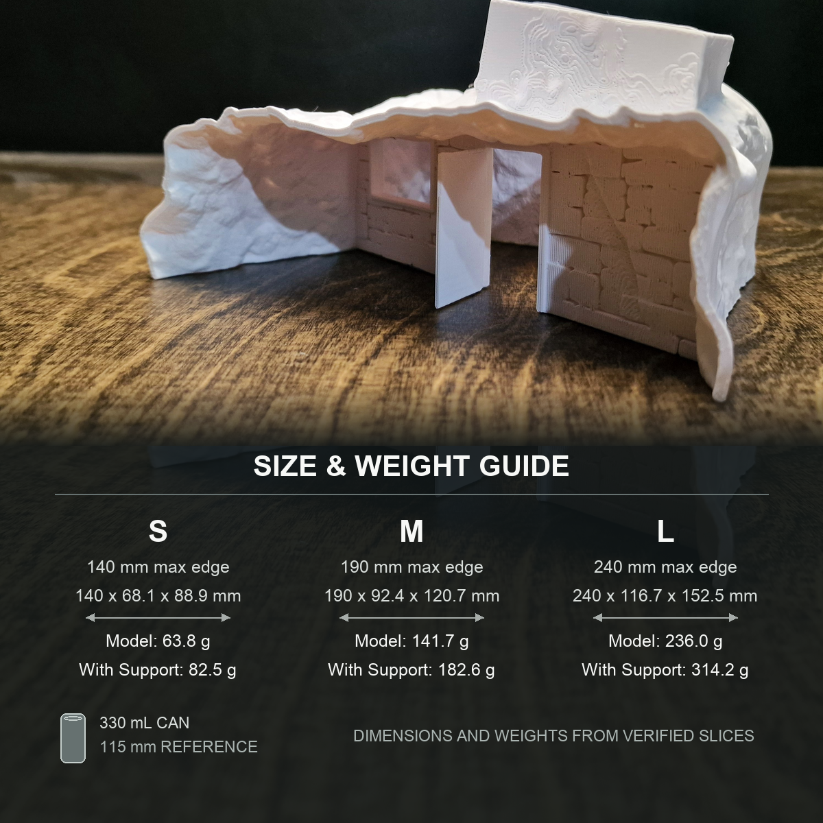 Secret House — size weight guide