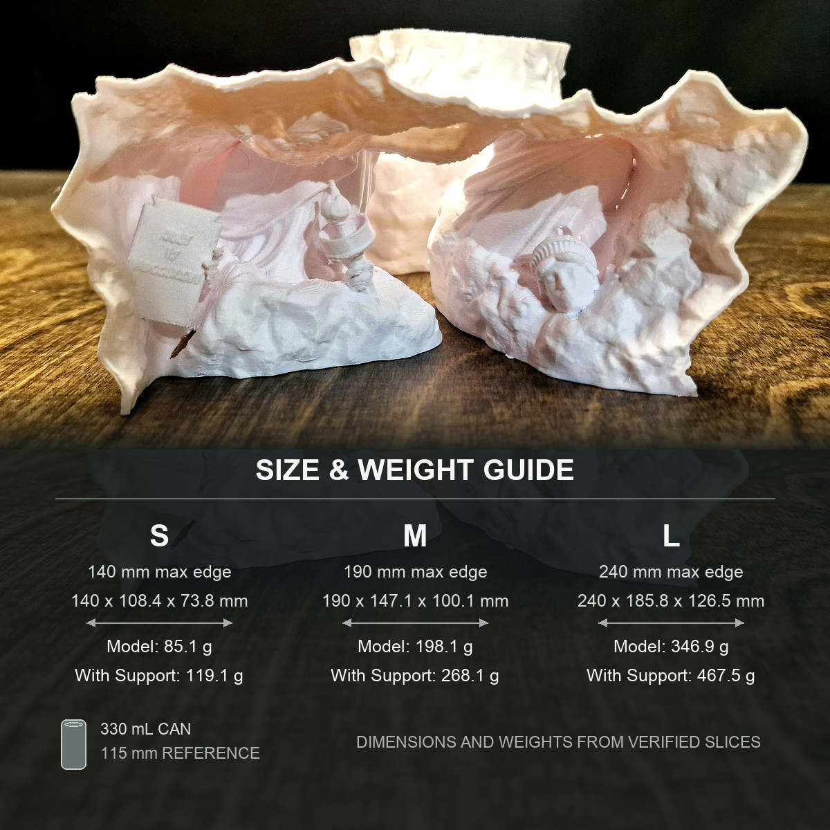 Statue of Liberty Aquarium Cave — size weight guide